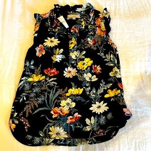 Loft navy floral blouse size small